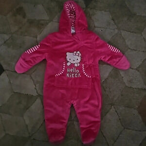 NWOT Hello kitty One piece jumpsuit pink warm winter outer wear baby girl 12M